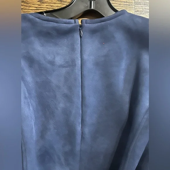 Suede long sleeve navy top - Picture 3 of 7